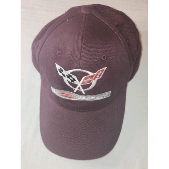 Corvette Logo General Motors Adult Unisex Black White Red Baseball Cap One Size - Picture 2 of 5